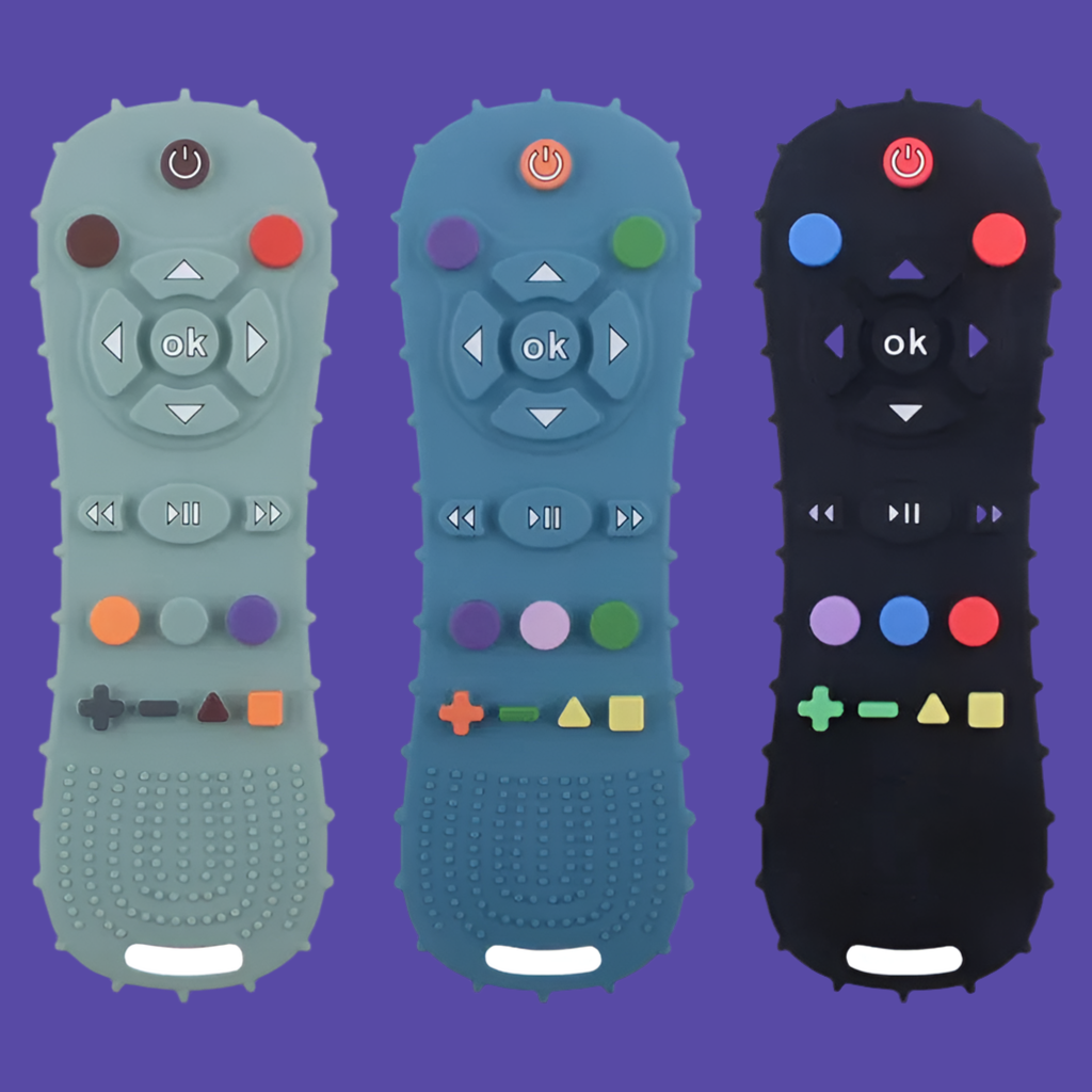 Non-Toxic Silicone Baby Remote Teether – Sensory Development Toy