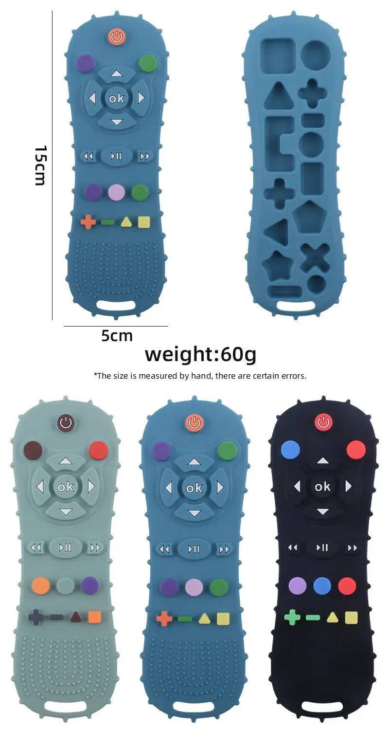 Non-Toxic Silicone Baby Remote Teether – Sensory Development Toy
